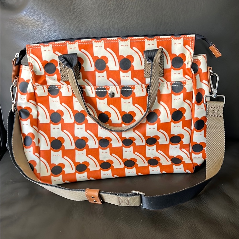 Orla Kiely Orange Cat Print Tote